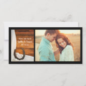 Save The Date Horseshoe et Satin Western Wedding Enregistrer la (Devant)