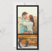 Save The Date Horseshoe et Voile Western Wedding Enregistrer la  (Devant)