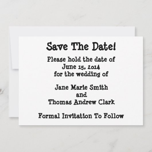 Save The Date Horseshoe Wedding Enregistrer La Date (Dos)