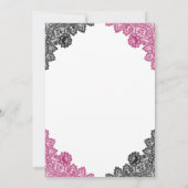 Save The Date Hot Pink and Black Floral Lace Wedding (Dos)