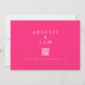 Save The Date Hot rose moderne Simplicité B/W Photo Horizontale (Dos)
