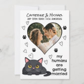 Save The Date Humains Se Marier Chat Maman Papa Main Tirée (Devant)