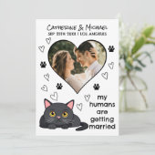 Save The Date Humains Se Marier Chat Maman Papa Main Tirée (Debout devant)