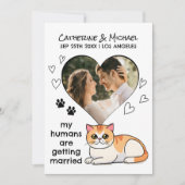 Save The Date Humains Se Marier De Mignons Amoureux de les chats (Devant)