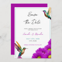 Hummingbirds colorés Purple Daisies Mariage