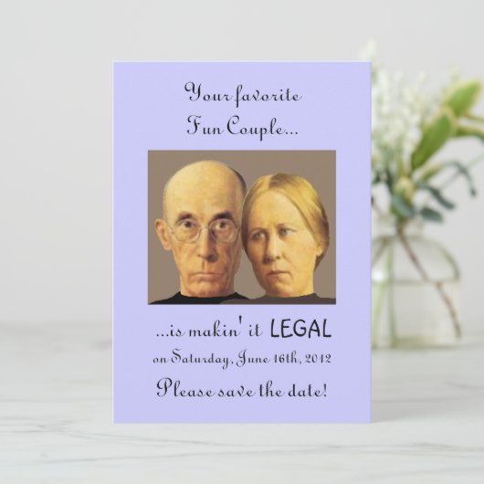 Save The Date Humoristique Fun Couple Unique Nerdy Enregistrer L (Debout devant)