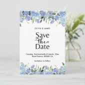Save The Date Hydrangea Bleu Élégant (Debout devant)