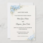 Save The Date Hydrangea Bleu Poussiéreux de Luxe (Devant)