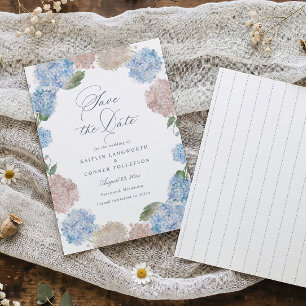 Save The Date Hydrangea Élégant Mariage Floral Vintage