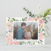 Save The Date Hydrangea Rose Aquarelle rose Photo florale (Debout devant)