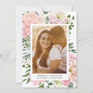 Save The Date Hydrangea Rose Aquarelle rose Photo florale