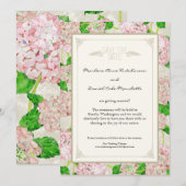 Save The Date Hydrangea Rose Mariage Élégant Formel Fleurs en De (Devant / Derrière)