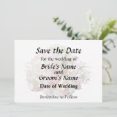 Save The Date Hydrangea Rose Pâle Avec Baby's Breath (Debout devant)