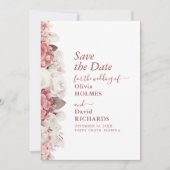 Save The Date Hydrangea Rose Poussiéreux Faire Part de Date de M (Devant)