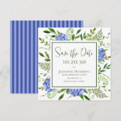 Save The Date Hydrangeas bleus pour 50e anniversaire (Devant / Derrière)