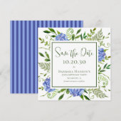Save The Date Hydrangeas bleus pour 70e anniversaire (Devant / Derrière)