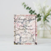 Save The Date Hydrangeas florales aquarelles roses élégantes  (Debout devant)