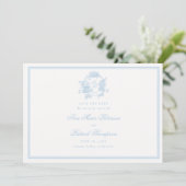 Save The Date Hydrangeas Formelles Crête Cadre Mariage Classique (Debout devant)