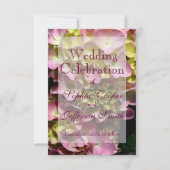 Save The Date Hydrangée rose jaune rose vert Mariage (Devant)