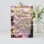 Save The Date Hydrangée rose jaune rose vert Mariage (Debout devant)