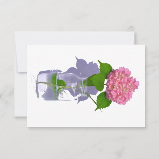 Save The Date Hydrangée rose rose fleur rose (Dos)