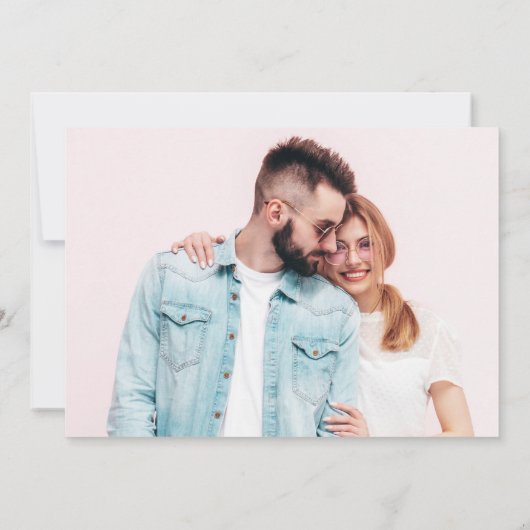 Save The Date Hydrangées bleu outrepassé rose pastel Photo Code (Dos)
