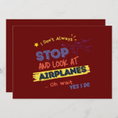 Save The Date I dont Always Stop and Look At Airplanes Oh wait (Devant / Derrière)