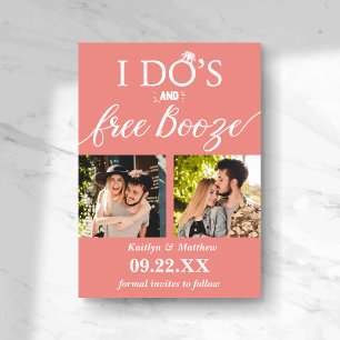 Save The Date I Do's & Free Booze Modern Wedding Enregistrer la