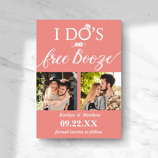 Save The Date I Do's & Free Booze Modern Wedding Enregistrer la