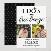 Save The Date I Do's & Free Booze Modern Wedding Enregistrer la  (Devant / Derrière)
