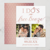Save The Date I Do's & Free Booze Modern Wedding Enregistrer la (Devant / Derrière)