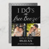 Save The Date I Do's & Free Booze Modern Wedding Enregistrer la  (Devant / Derrière)