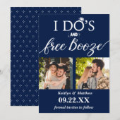 Save The Date I Do's & Free Booze Modern Wedding Enregistrer la (Devant / Derrière)
