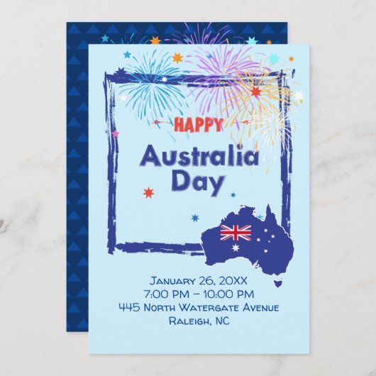 Save The Date "I LOVE AUSTRALIA" Australia Day 26 janvier (Devant / Derrière)