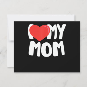 Save The Date I Love My Mom TShirt avec grand coeur rouge