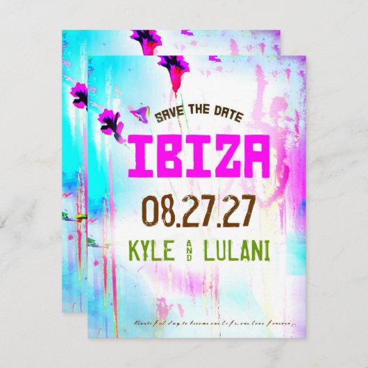 Save The Date IBIZA Destination Enregistrer la date (Devant / Derrière)