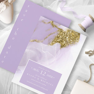 Save The Date ID Abstrait Lavande d'encre Lux990