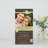 Save The Date Ikebana Frangipani Mariage de fleurs tropicales ro (Debout devant)