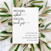 Save The Date Il Lui A Demandé : Oui Simple Mariage Blanc Noir