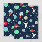 Save The Date Illustration de motif spatial (Devant / Derrière)