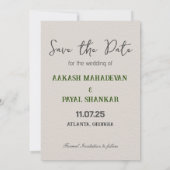 Save The Date Illustration du couple mariage tamoul (Dos)