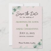 Save The Date Illustration d'un Mariage sinhalais en couple (Dos)