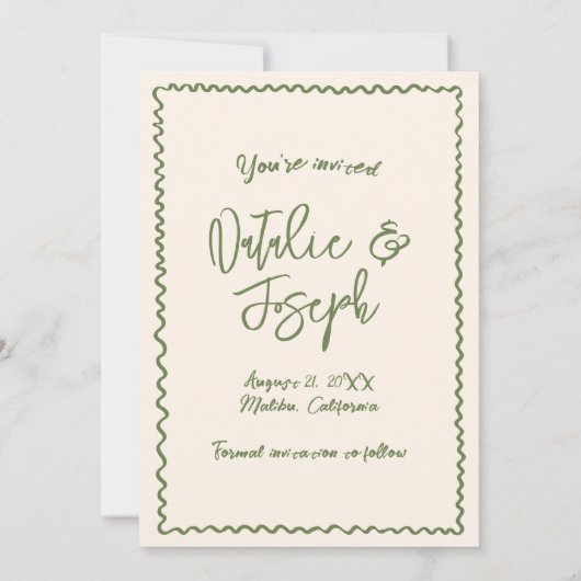 Save The Date Illustration manuscrite Scribble Mariage moderne (Dos)