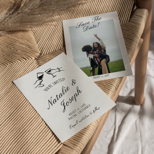 Save The Date Illustration manuscrite tiré mignon Mariage photo