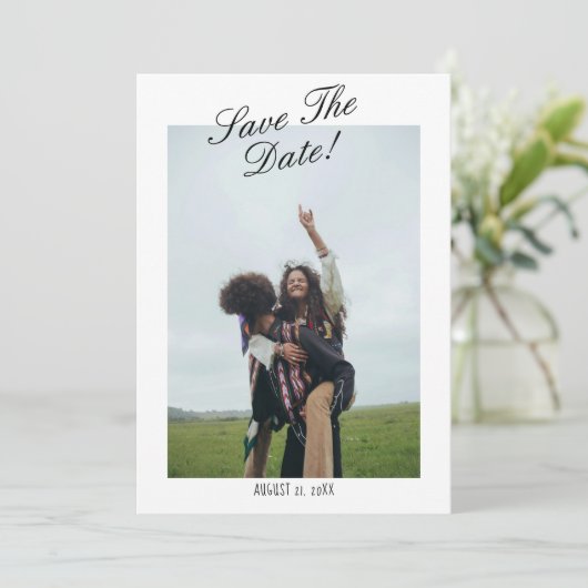 Save The Date Illustration manuscrite tiré mignon Mariage photo (Debout devant)