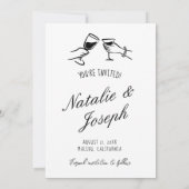 Save The Date Illustration manuscrite tiré mignon Mariage photo (Dos)