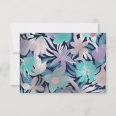 Save The Date Illustrations de Feuilles floraux violets argentés (Dos)