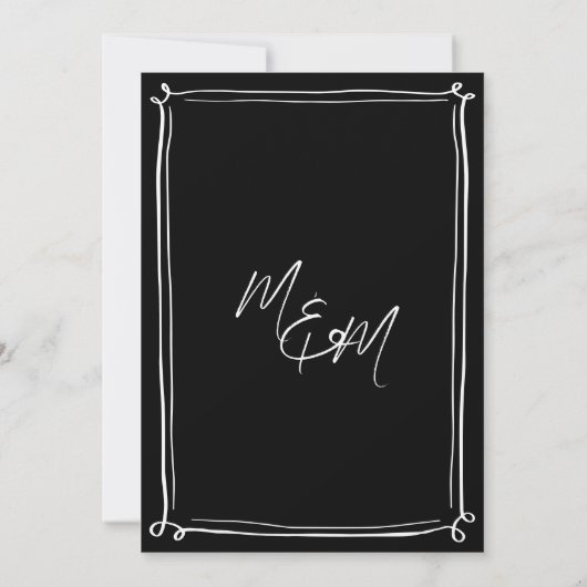 Save The Date Illustrations élégantes à la main Doodles Mariage (Dos)