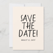Save The Date Illustré manuscrit rétro Quirky Mariage amusant (Devant)