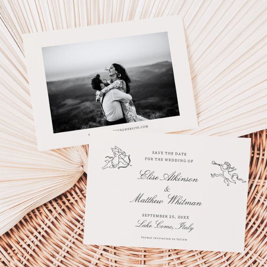 Save The Date Illustré Mariage Whimsical Enregistrer La Date